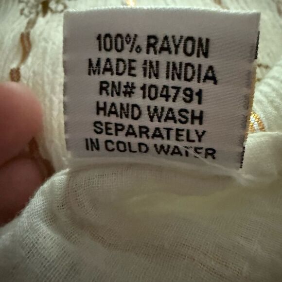 Indian Elegant Cream and Gold Boho Maxi Dress XL - Picture 4 of 13